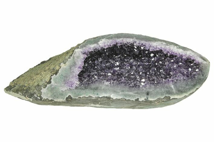 11.3" Purple Amethyst Geode With Polished Face - Uruguay